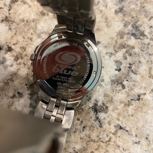 Fossil Accessories Fossil Am325 Blue Watch Needs New Battery Poshmark